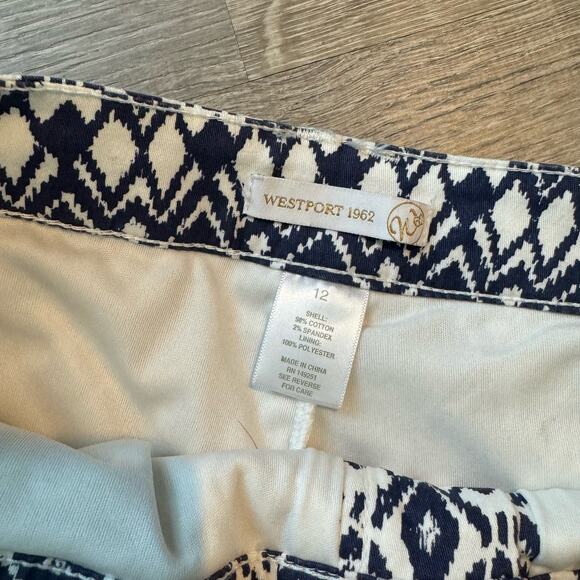 Westport Navy Blue and White Printed Skort Size 12 - Picture 4 of 7